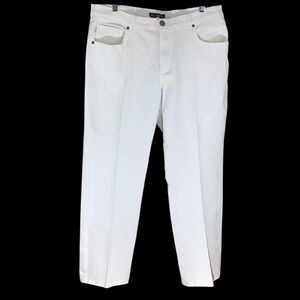 Lee Womens Jeans 16 Short White Relaxed Fit Straight Leg Mid Rise Cotton Spandex